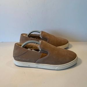 OLUKAI Pehuea Heu Taupe Grey Women's Slip-On Sneakers US 6W